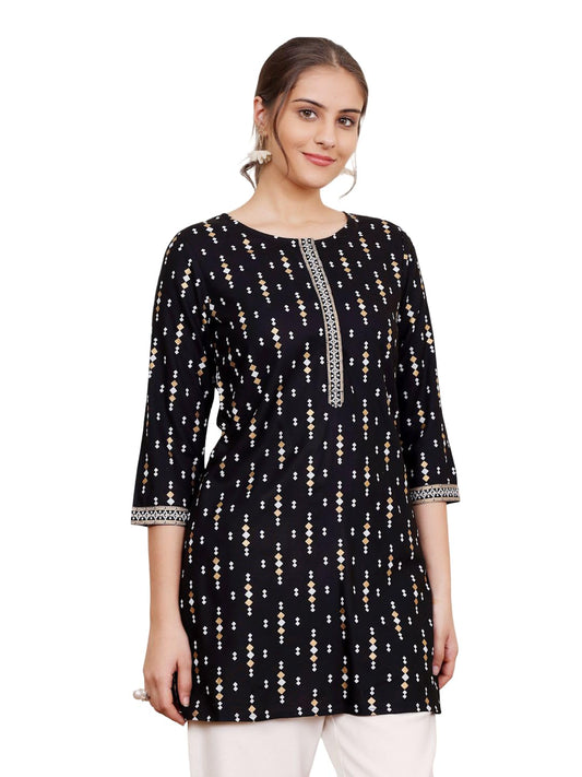 WAY SAFE Women's Cotton Blend Printed Tunic Top