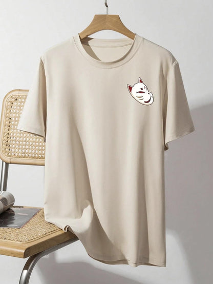 CHKOKKO Women's Polyester Oversized Fit Oversized Round Neck Drop Shoulder Printed T-Shirt
