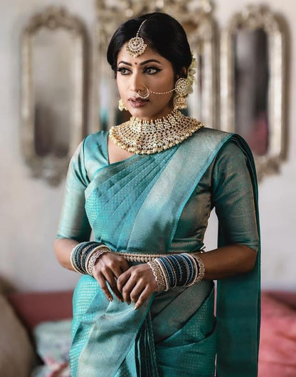 Women's Kanjivaram Soft Silk Blouse Piece For Wedding