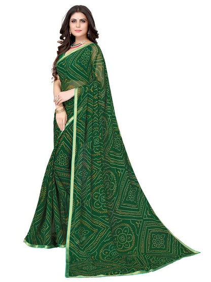 SIRIL Women's Chiffon Printed Saree with Blouse Piece
