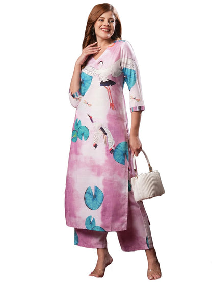 GoSriKi Women's Cotton Blend Kurta & Palazzo