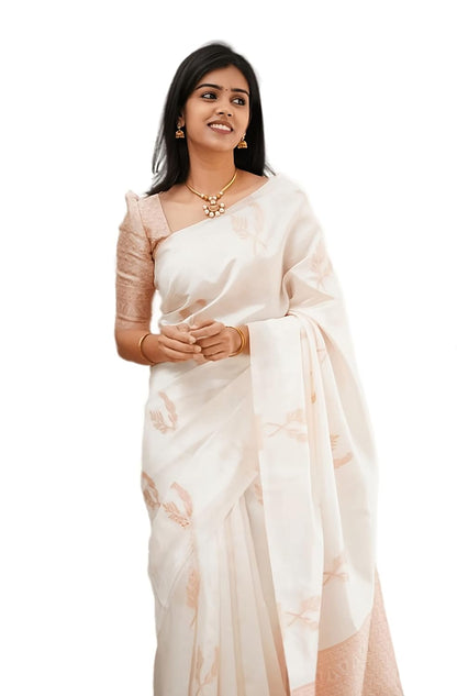 Banarasi SilkSaree With Litchi Silk Unstitched Blouse