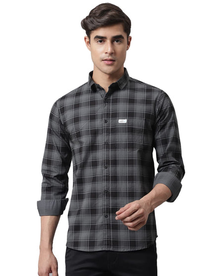 Majestic Man Cotton Checkered Slim Fit Casual Shirt