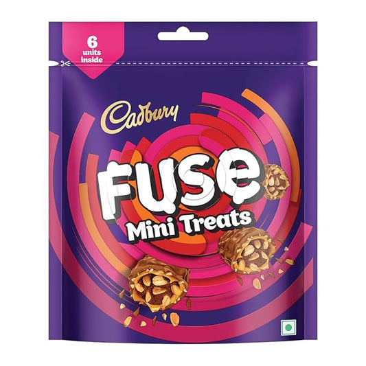 Cadbury Fuse Peanut & Caramel filled Mini Treats Chocolate Bars, 93 g