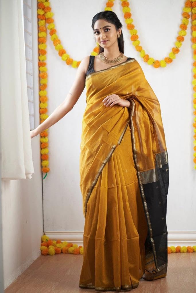 Women’s Printed Banarasi Cotton Silk Saree