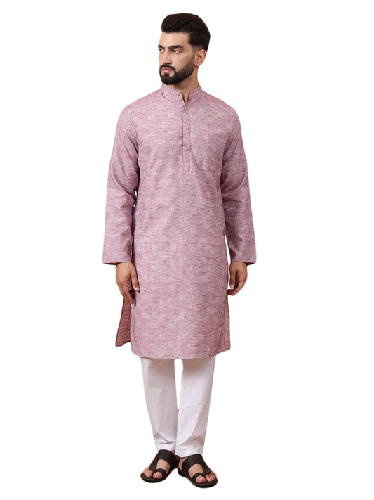 CHIKAN Men's Cotton Regular Textured Long Kurta
