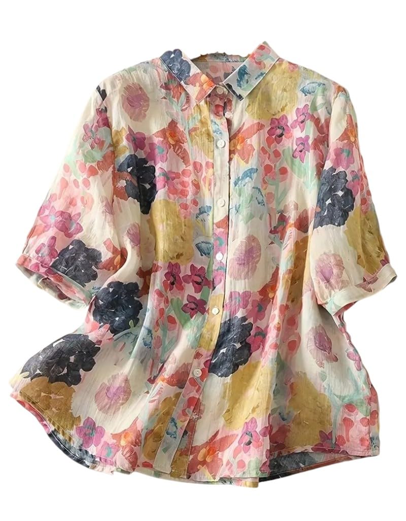 Gufrina Women Mustard Multicolor Floral Print Button