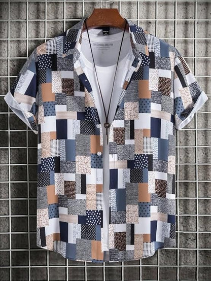 BASSIQ Fashion Mens Lycra Man Casual Shirt Regular Fit