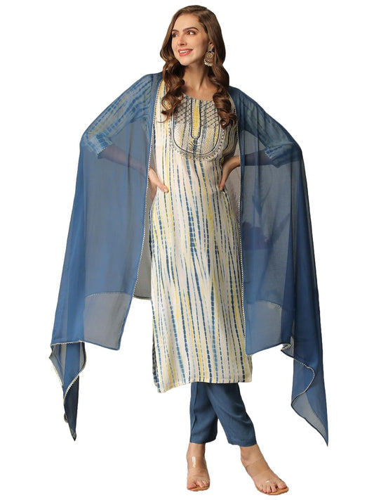 Women's Rayon Blend Straight Printed Kurta set