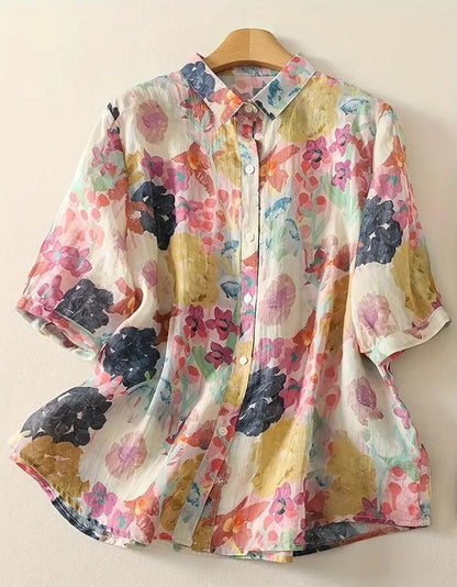 Gufrina Women Mustard Multicolor Floral Print Button