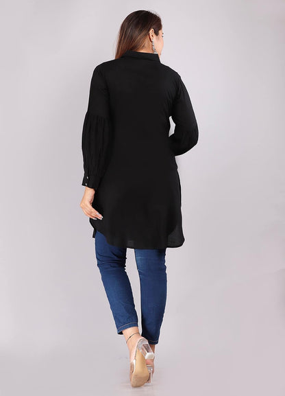 Myorica Women Regular Fit Spread Collar Casual Shirt