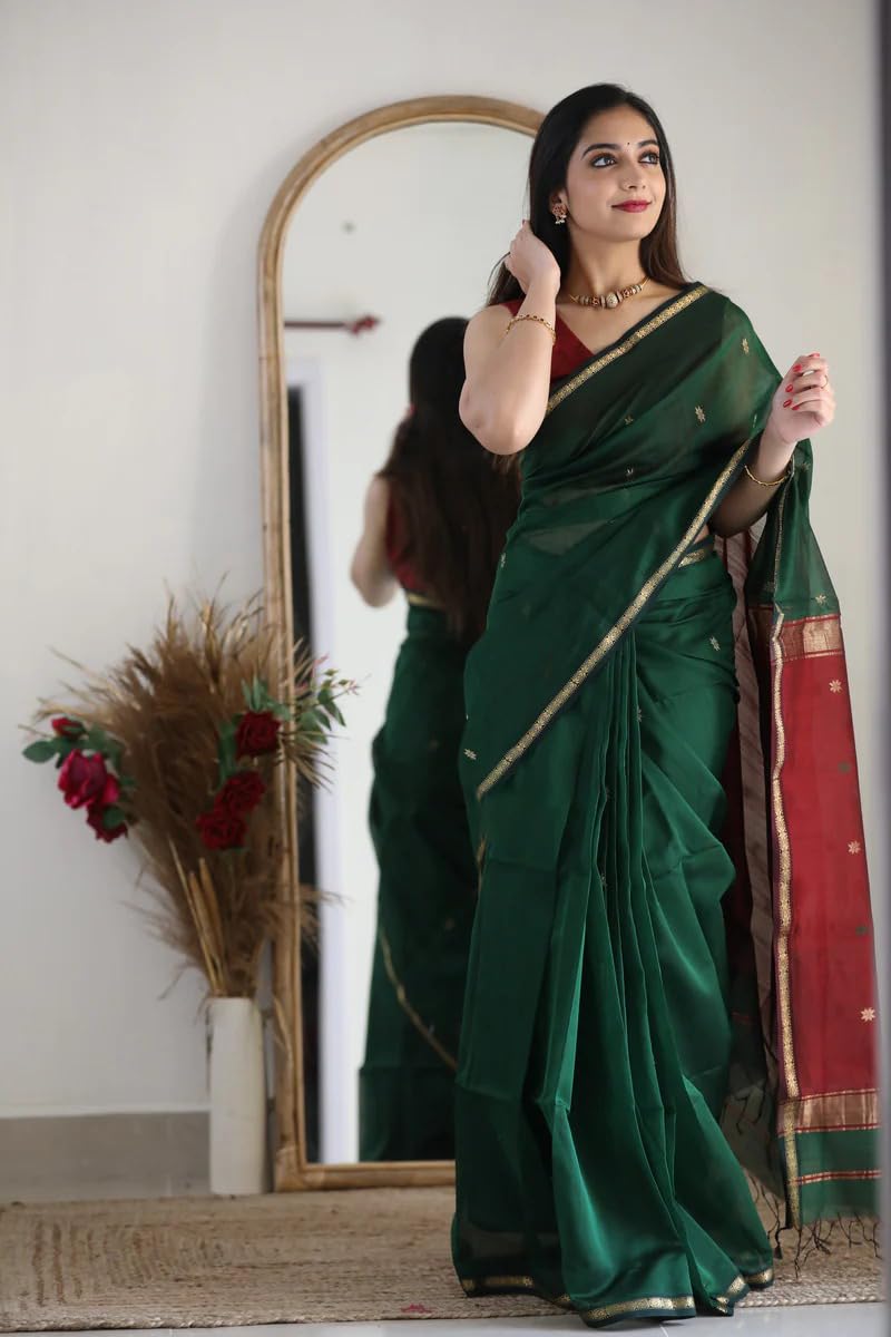 Women’s Printed Banarasi Cotton Silk Saree