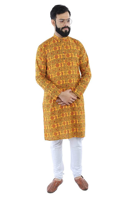 Mahakal/Om Men's Printed Cotton Festive and Casual