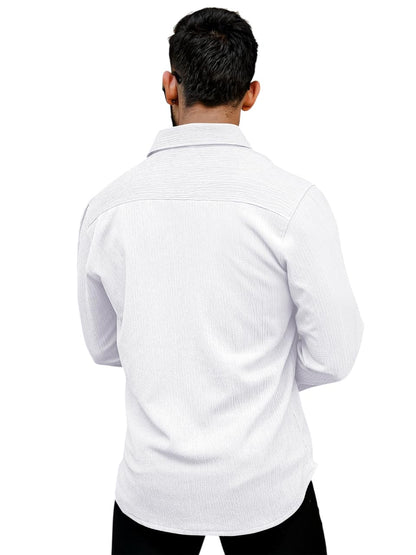 Men's Regular Fit Poly Popcorn Casual Shirt