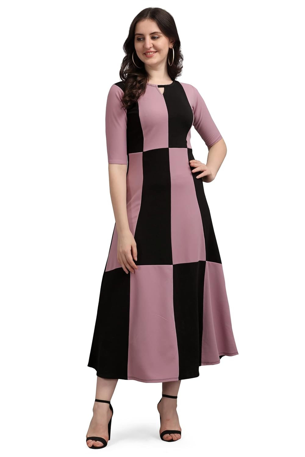 PURVAJA Women's Corduroy Empire Waist Maxi Casual