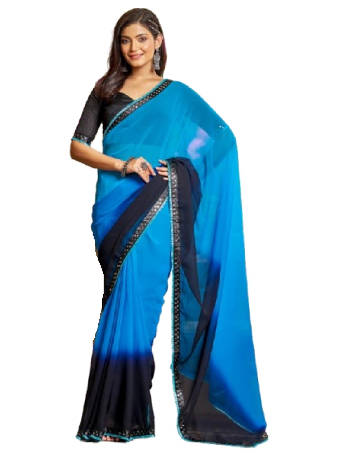 SIRIL Women's Printed Georgette Rocky