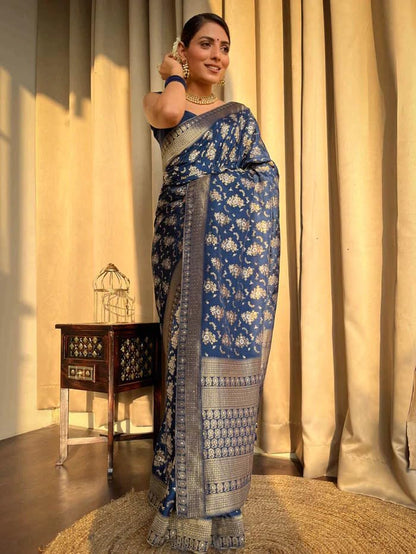 Women's Banarasi Kanjivaram Jacquard Art Silk Saree