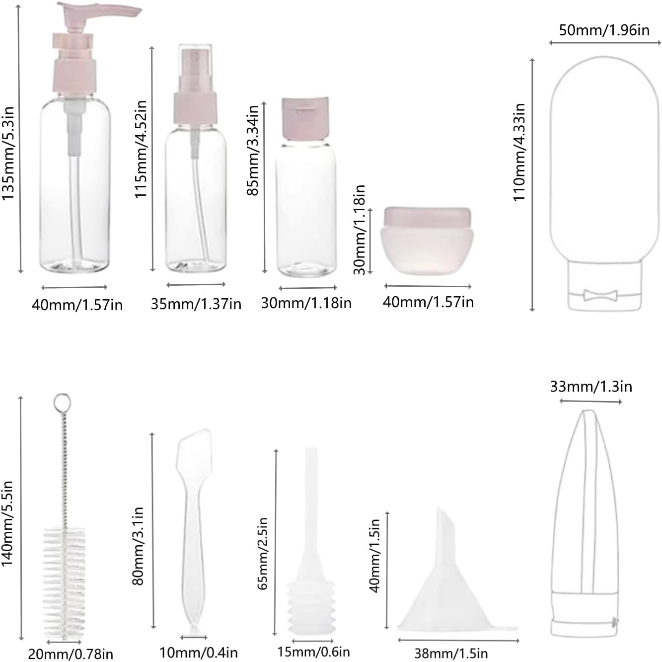 PiyuBind Travel Bottles Set For Toiletries Travel Size