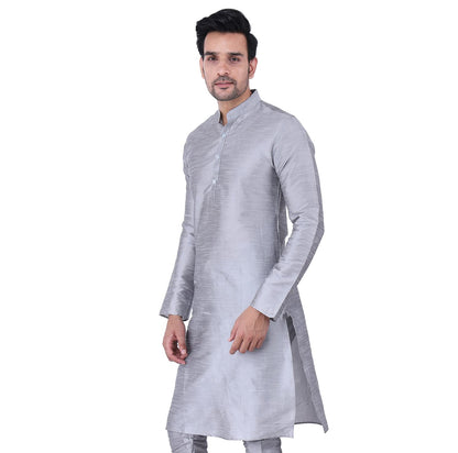 ZYMIN Men's Silk Blend Knee Length Solid Color Style