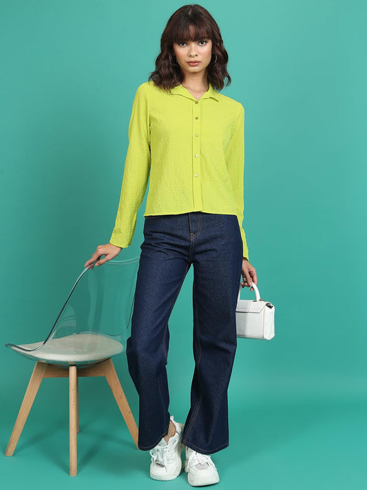 Tokyo Talkies Women's Classic Regular Fit Self Design