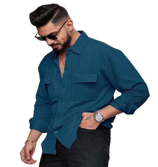 IndoPrimo Men's Regular Fit Fancy Double Pocket