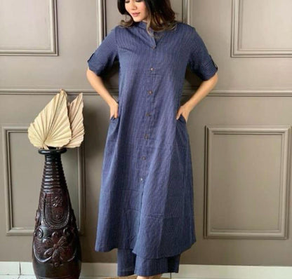 kantha cotton kurta plazzo for women's kurti pant set