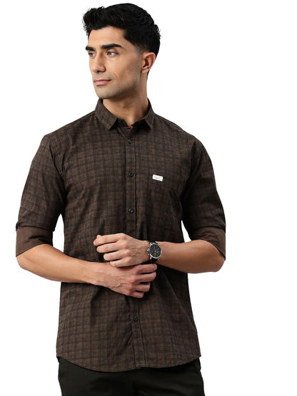 Majestic Man Cotton Checkered Slim Fit Casual Shirt
