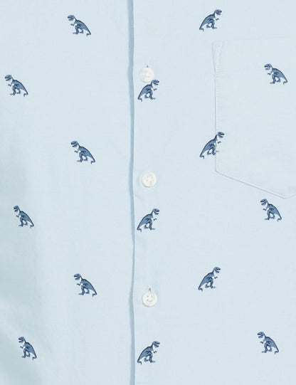 KETCH Men's Cotton Slim Fit Printed Full Sleeve Shirt