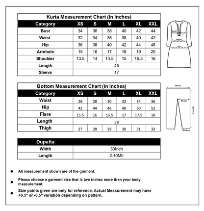 Women's Crepe Printed Kurta with Pant and Dupatta Set