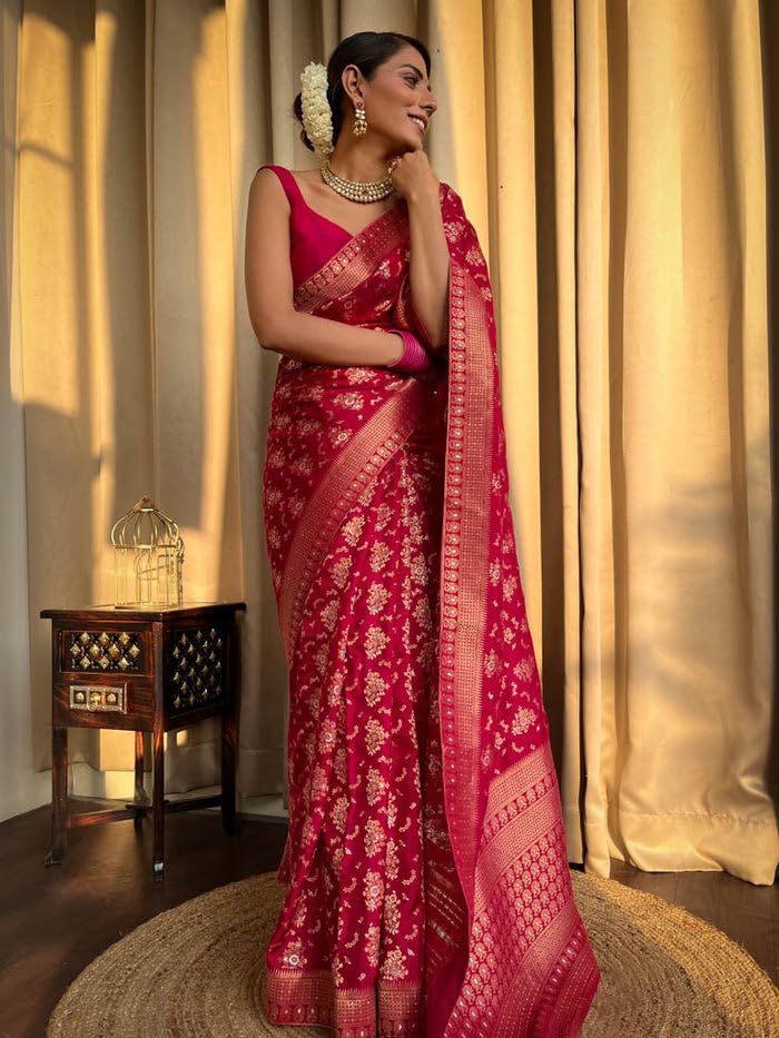 Women's Banarasi Kanjivaram Jacquard Art Silk Saree