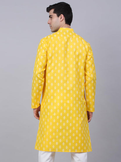 Jompers Men's Cotton Floral Printed Kurta