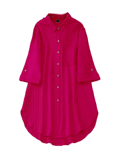 Sheetal Associates Polyester Solid Button Front Shirt Dress for Women || Roll Tab Sleeve & Collared Neck Flared Dress || Office || Summer Short Dresses for Women