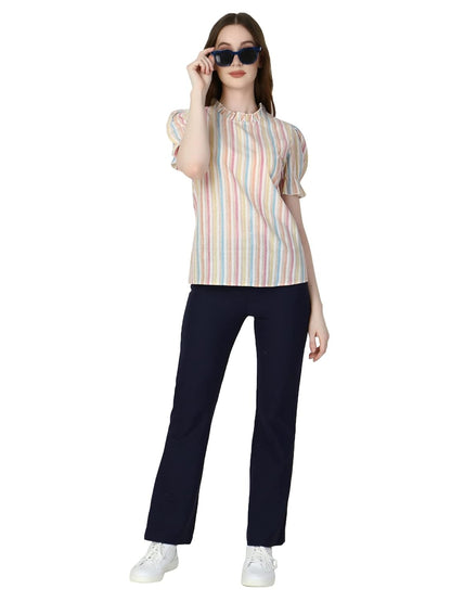 ZUVINO Ribbed Bell Bottom Office Pants, Formal Options