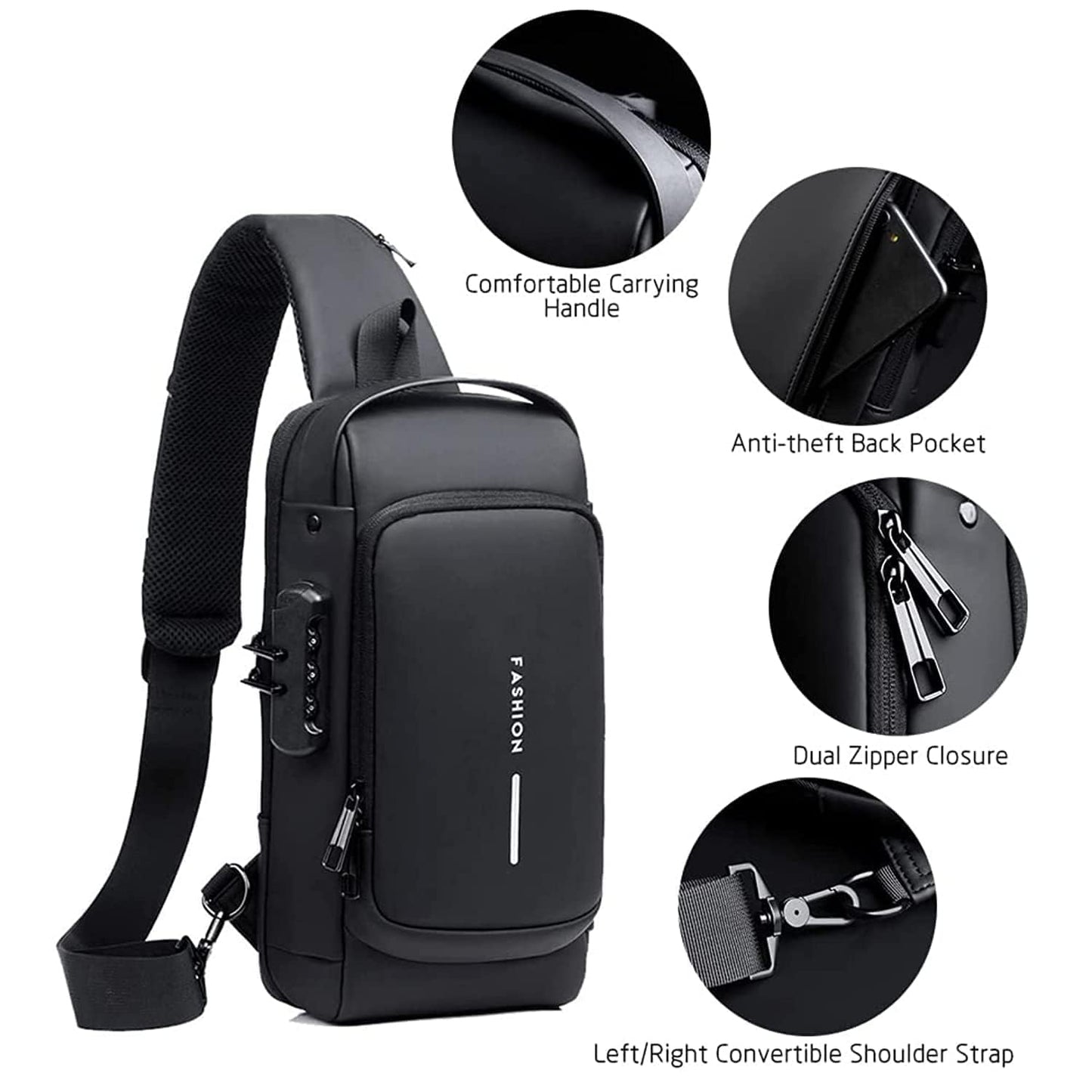 QUEBERS VARNI Fashion Waterproof Chest Daypack - alphahostel.in