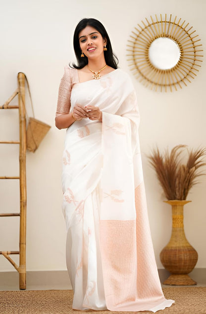Banaras Silk Saree with Kashmiri Weaving Elegan Pallu