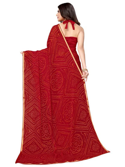 SIRIL Women's Chiffon Printed Saree with Blouse Piece