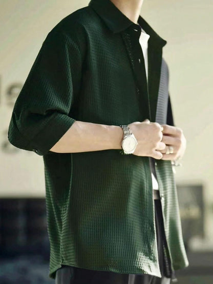 Leriya Fashion Men's Solid Regular Fit Shirt
