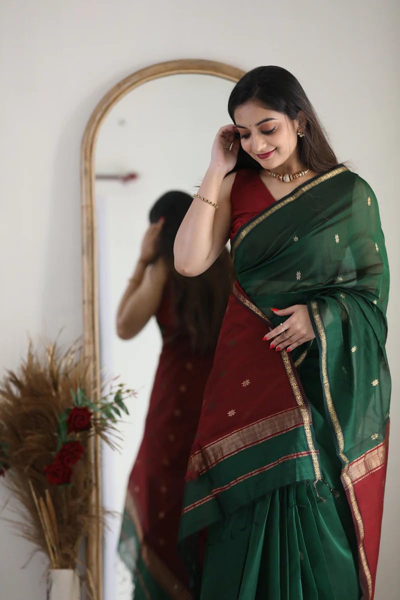 Women’s Printed Banarasi Cotton Silk Saree
