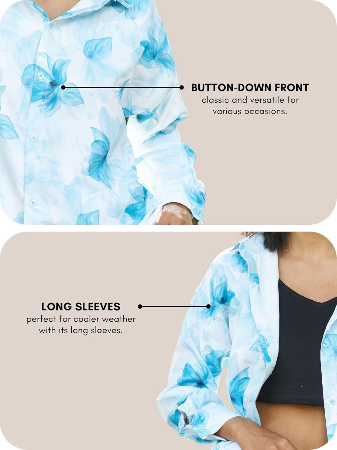 Leriya Fashion Shirts for Women – Korean Style Long Sleeve Oversized Button Down | Plus Size Workwear Top for Office & Casual Wear