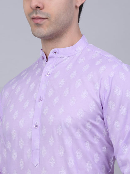 Jompers Men's Cotton Floral Printed Kurta