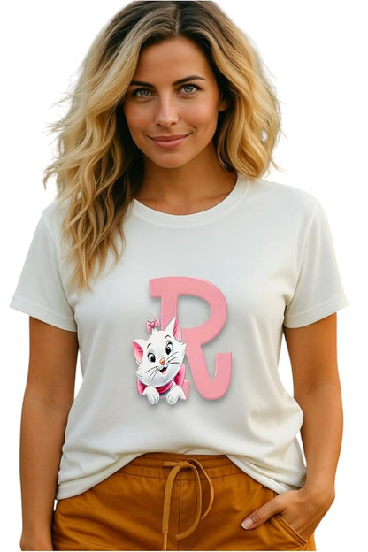 Adixus Women's Bee Happy Graphic Print T-Shirt, White, Crew Neck, Polyester
