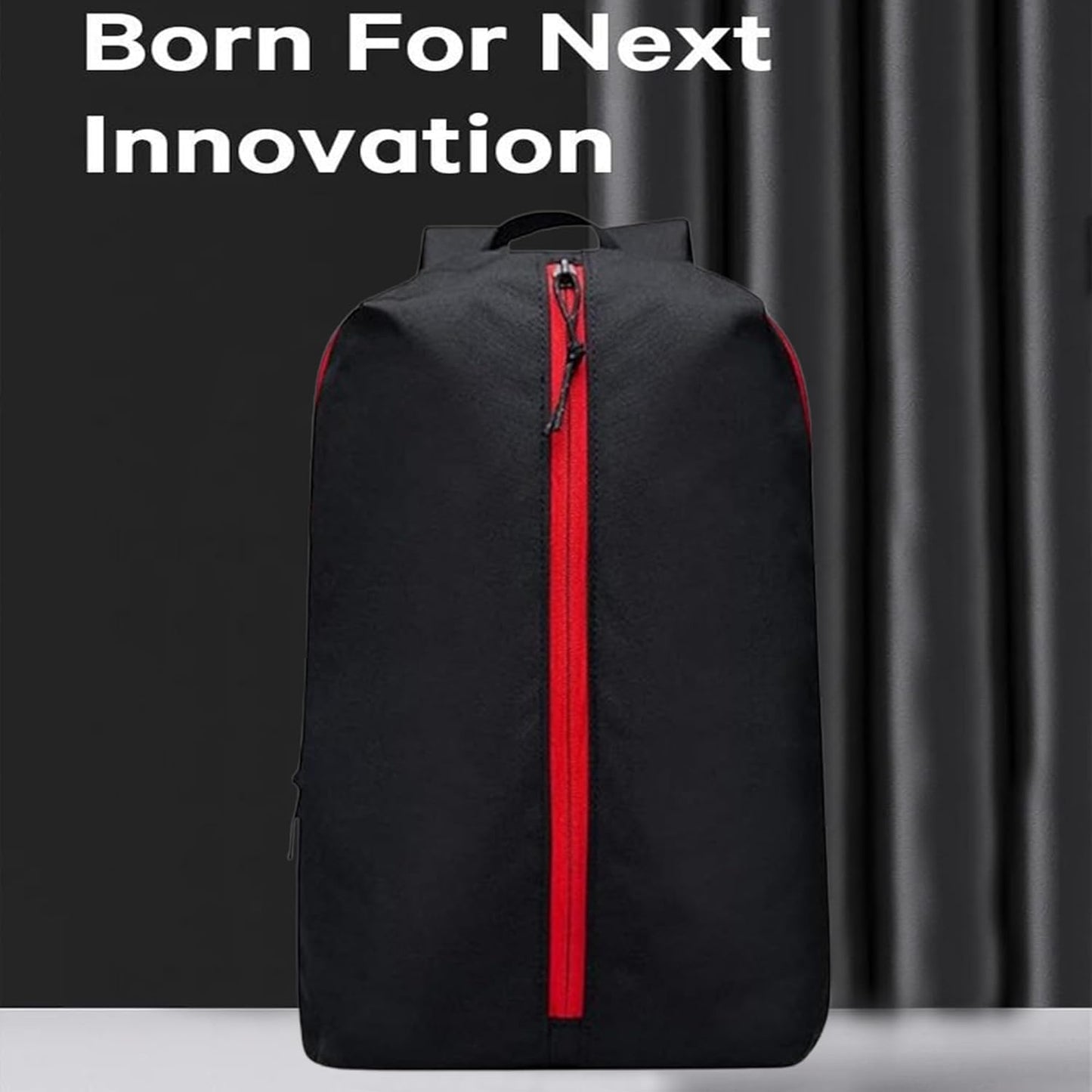 BigPlayer Black PU Leather Casual Backpack