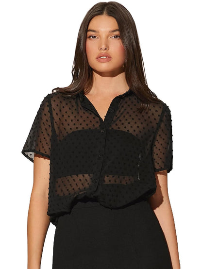 Aahwan Women's & Girls' Solid Semi-Sheer Oversized Fit Shirt