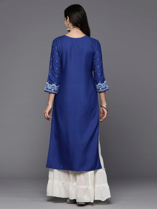 INDO ERA Women's Cotton Straight Fit Straight Kurta