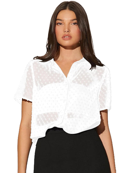 Aahwan Women's & Girls' Solid Semi-Sheer Oversized Fit Shirt