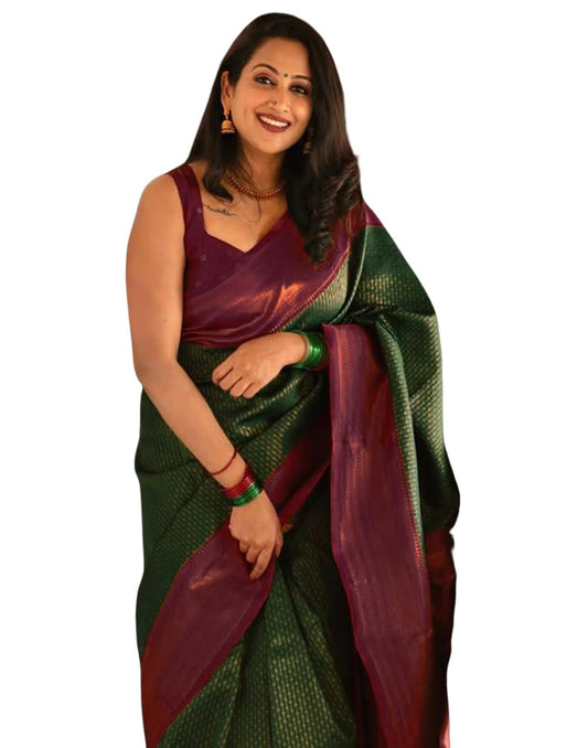 Women's Kanjivaram Soft Silk Blouse Piece For Wedding