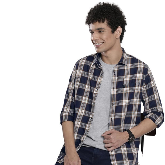 The Indian Garage Co Men's Cotton Regular Fit Checkered
