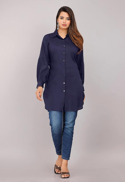 Myorica Women Regular Fit Spread Collar Casual Shirt
