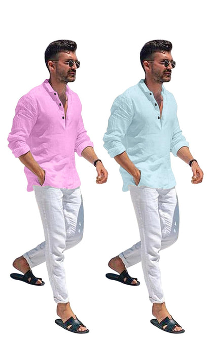 Bellstone Men's Solid Regular Fit Dress Shirt