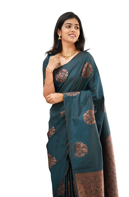 Banarasi SilkSaree With Litchi Silk Unstitched Blouse